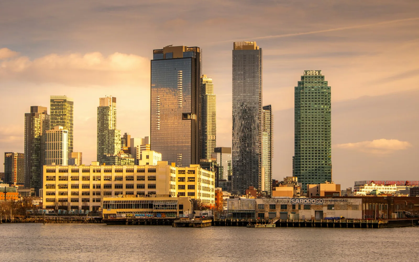 Long Island City skyline in Queens at sunset